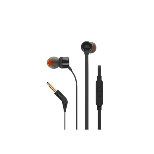 Слушалки JBL T110 BLK, микрофон, Черни