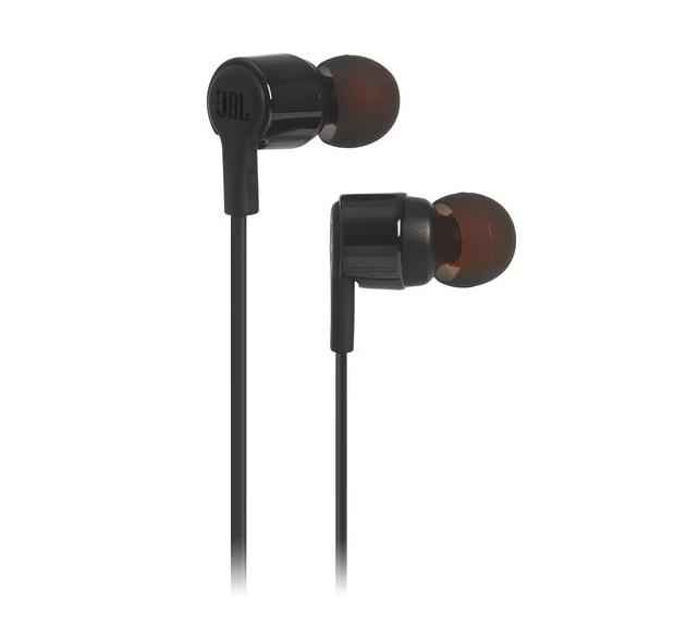 Слушалки JBL T210 BLK, микрофон, 3.5 mm jack, Черни