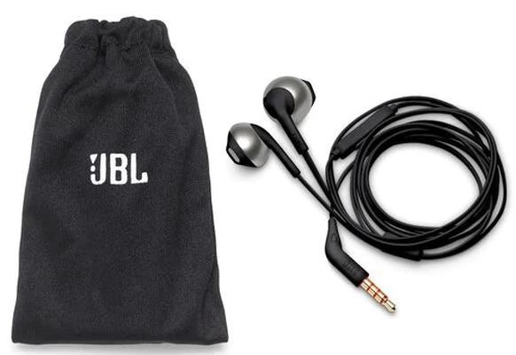 Слушалки JBL T205 BLK, микрофон, 3.5 mm jack, Черен
