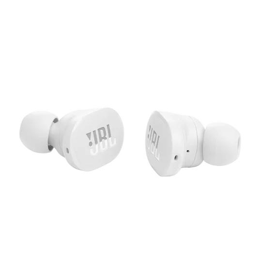 Слушалки JBL Tune 130NC WHT, безжични, Bluetooth, микрофон, ANC, тип "тапи", кутия за зареждане, Бели