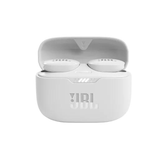 Слушалки JBL Tune 130NC WHT, безжични, Bluetooth, микрофон, ANC, тип "тапи", кутия за зареждане, Бели