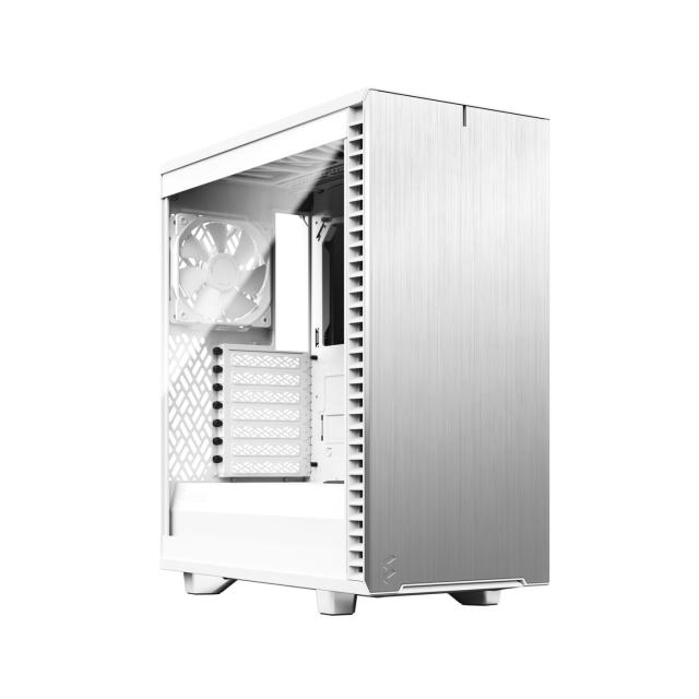 Кутия Fractal Design Define 7 Compact White TG Clear Tint, Middle Tower, USB 3.1 Gen 2 Type-C, 2 x USB 3.0, 2 x USB 2.0, ATX/mATX/mITX