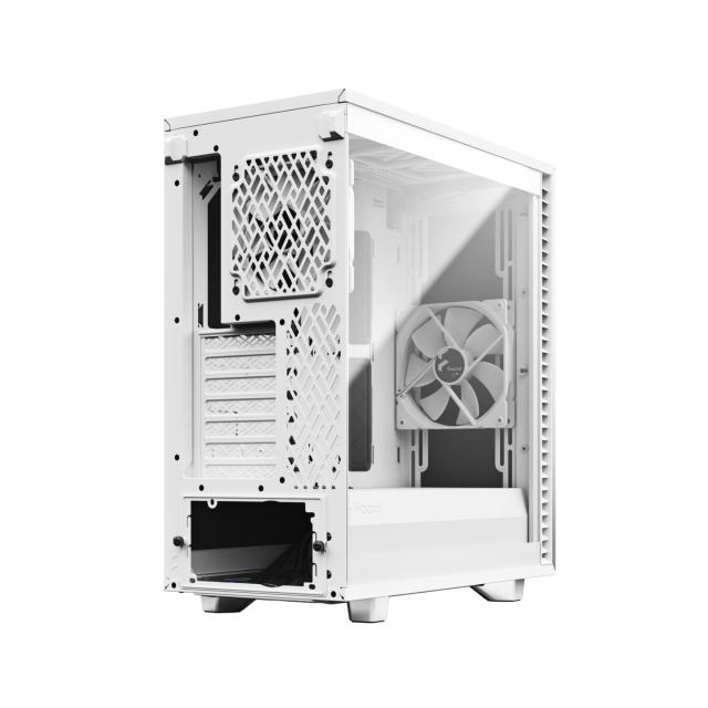 Кутия Fractal Design Define 7 Compact White TG Clear Tint, Middle Tower, USB 3.1 Gen 2 Type-C, 2 x USB 3.0, 2 x USB 2.0, ATX/mATX/mITX