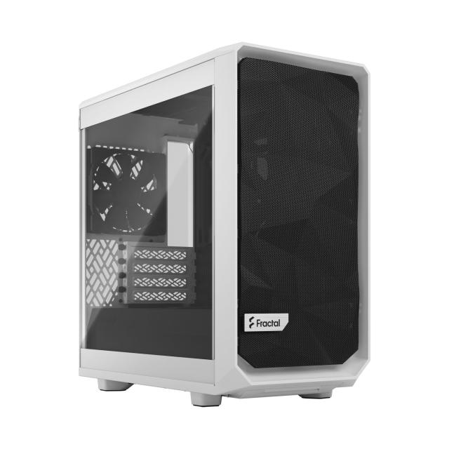 Кутия Fractal Design Meshify 2 Mini White TG,  1x USB 3.1 Gen 2 Type-C, mATX/DTX/Mini-DTX/Mini ITX