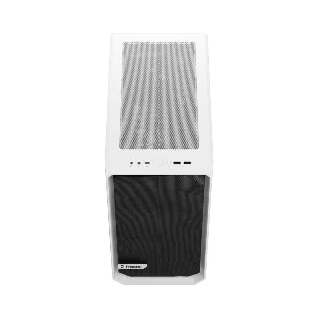 Кутия Fractal Design Meshify 2 Mini White TG,  1x USB 3.1 Gen 2 Type-C, mATX/DTX/Mini-DTX/Mini ITX