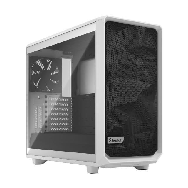 Кутия Fractal Design Meshify 2 White TG Clear Tint, Middle Tower, 2x USB 3.0, 1 x USB 3.1 Type-C, E-ATX/ATX/microATX/Mini-ITX