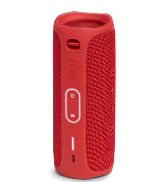 Тонколона JBL Flip 5 RED, 20W RMS, Bluetooth, влагоустойчива (IPX7), Червен