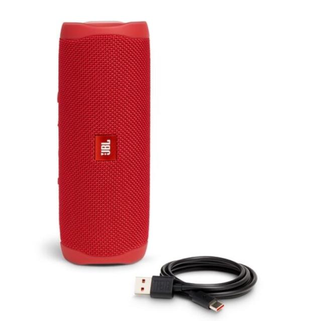 Тонколона JBL Flip 5 RED, 20W RMS, Bluetooth, влагоустойчива (IPX7), Червен