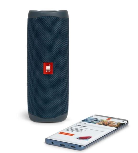 Тонколона JBL Flip 5 BLU, 20W RMS, Bluetooth, влагоустойчива (IPX7), Син