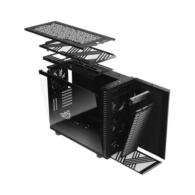 Кутия Fractal Design Define 7 BLACK TG Clear Tint, Mid-Tower, 1 x USB 3.3 Type-C, 2 x USB 2.0, 2 x USB 3.0, E-ATX/ATX/mATX/mITX