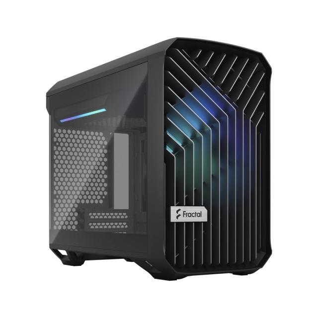 Кутия Fractal Design Torrent Nano Black RGB TG Light Tint, Mini-Tower, 1x USB 3.2 Type-C, 2x USB 3.0, mITX / mDTX