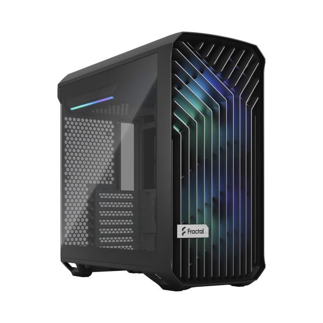 Кутия Fractal Design Torrent Compact Black RGB TG Light Tint, Mid-Tower, 1x USB 3.2 Type-C, 2x USB 3.0, SSI-CEB / E-ATX / ATX / mATX / Mini-ITX 