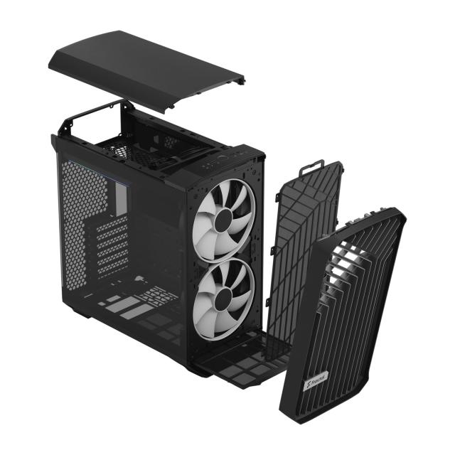 Кутия Fractal Design Torrent Compact Black RGB TG Light Tint, Mid-Tower, 1x USB 3.2 Type-C, 2x USB 3.0, SSI-CEB / E-ATX / ATX / mATX / Mini-ITX 