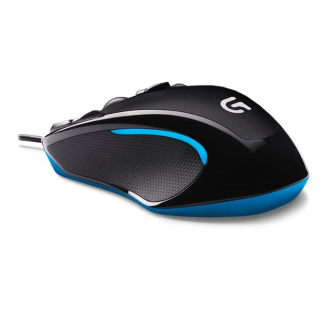 Мишка Logitech G300S, оптична (2500 dpi), LED подсветка, за лява или дясна ръка, USB, черна