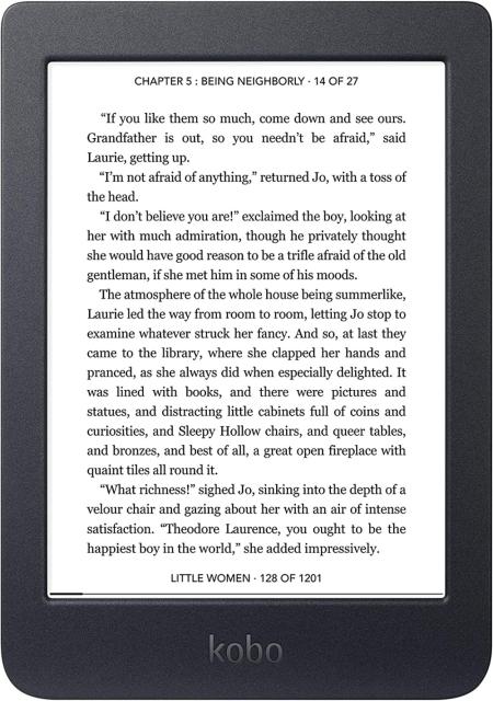Четец за Е-книги Kobo Nia 6" EPD w/ Carta display (1024x758) & ComfortLight Black