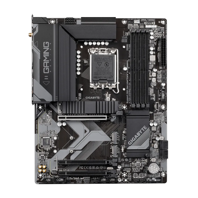 Дънна платка Gigabyte B760 GAMING X AX, B760, LGA1700, DDR5, PCIe 4.0, 2x M.2, 4x SATA 6Gb/s, Wi-Fi 6E, Bluetooth V5.2, 1x USB 3.2 Gen 2 Type-A, 1x USB Type-C, 4x USB 2.0, HDMI, DP, ATX