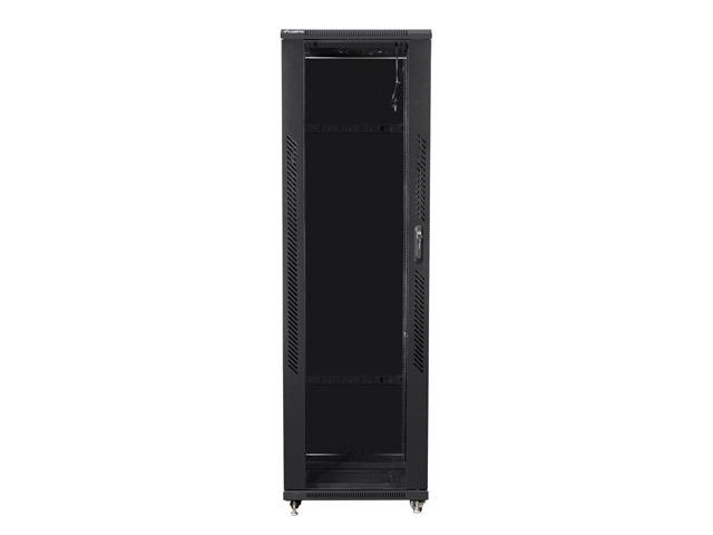 Комуникационен шкаф Lanberg rack cabinet 19" free-standing 42U / 600x1000 self-assembly flat pack, black