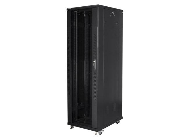 Комуникационен шкаф Lanberg rack cabinet 19" free-standing 42U / 600x1000 self-assembly flat pack, black