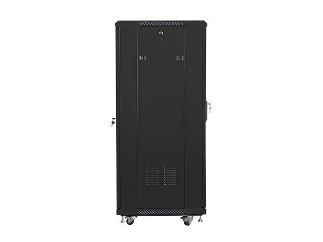 Комуникационен шкаф Lanberg rack cabinet 19" free-standing 27U / 600x600 self-assembly flat pack, black