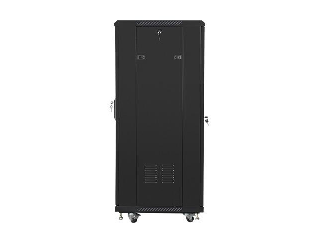 Комуникационен шкаф Lanberg rack cabinet 19" free-standing 27U / 600x600 self-assembly flat pack, black