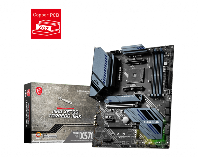 Дънна платка MSI MAG X570S TORPEDO MAX, X570, AM4, 4xDDR4, PCI-E 4.0 (HDMI)(CF), 6x SATA 6Gb/s, 2x M.2, 1x USB 3.2 Gen 2 Type-C, ATX