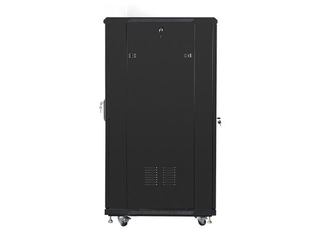 Комуникационен шкаф Lanberg rack cabinet 19" free-standing 27U / 600x800 self-assembly flat pack, black