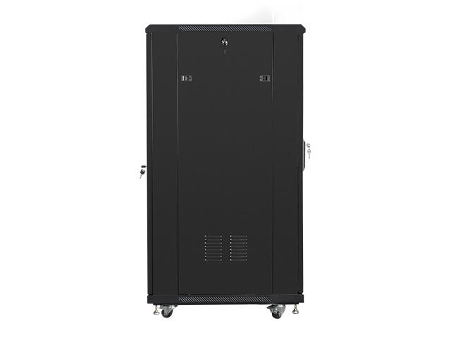 Комуникационен шкаф Lanberg rack cabinet 19" free-standing 27U / 600x800 self-assembly flat pack, black