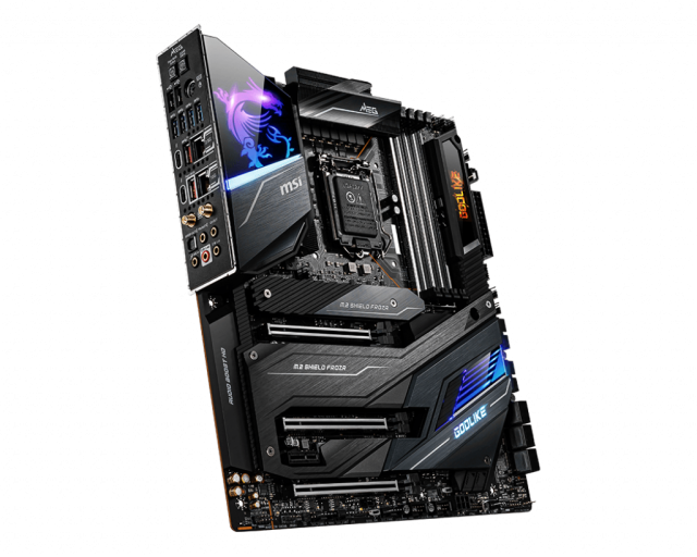 Дънна платка MSI MEG Z490 GODLIKE, Z490, (CrossFire/SLI) LGA1200, DDR4, 3x PCIe 3.0 x16 slots, 1x PCIe 3.0 x1 slot, 6x SATA 6Gb/s, 3x M.2, Wi-Fi 6, Bluetooth, E-ATX