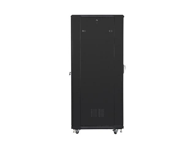 Комуникационен шкаф Lanberg rack cabinet 19" free-standing 47U / 800x800 self-assembly flat pack, black