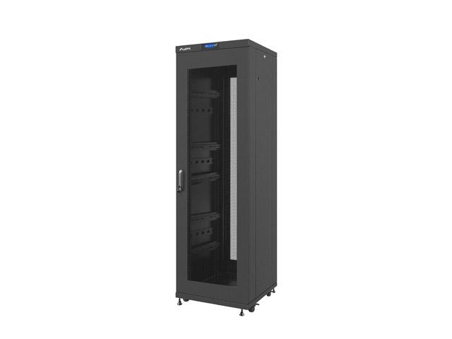 Комуникационен шкаф Lanberg rack cabinet 19" free-standing 37U / 600x600 self-assembly flat pack with mesh door LCD, black