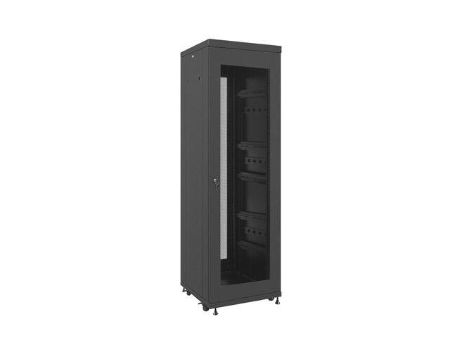 Комуникационен шкаф Lanberg rack cabinet 19" free-standing 37U / 600x600 self-assembly flat pack with mesh door LCD, black