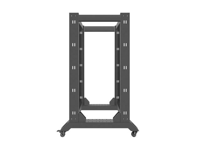 Комуникационен шкаф Lanberg open rack 22U 600x800, black