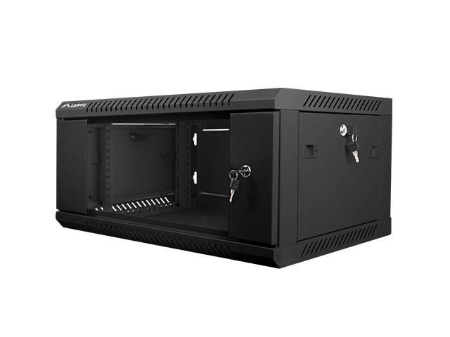 Комуникационен шкаф Lanberg rack cabinet 19” wall-mount 4U / 600x450 for self-assembly (flat pack), black