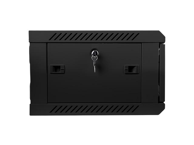 Комуникационен шкаф Lanberg rack cabinet 19” wall-mount 4U / 600x450 for self-assembly (flat pack), black
