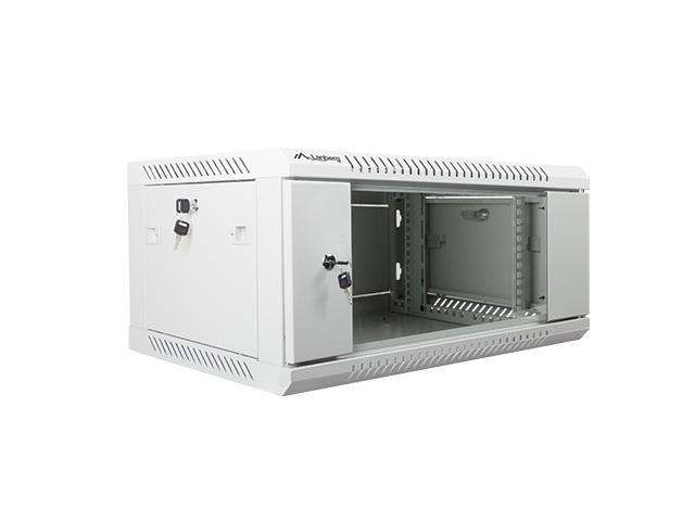 Комуникационен шкаф Lanberg rack cabinet 19” wall-mount 4U / 600x450 for self-assembly (flat pack), grey