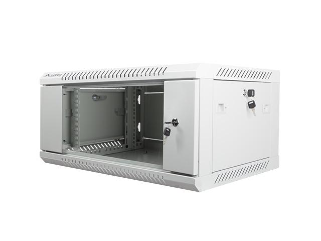 Комуникационен шкаф Lanberg rack cabinet 19” wall-mount 4U / 600x450 for self-assembly (flat pack), grey