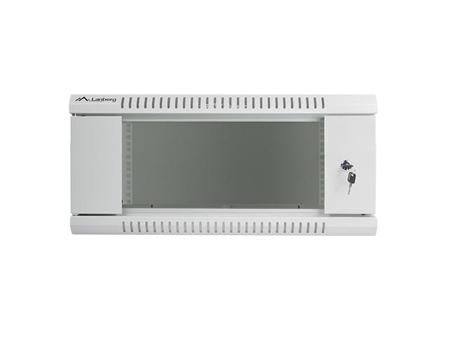 Комуникационен шкаф Lanberg rack cabinet 19” wall-mount 4U / 600x450 for self-assembly (flat pack), grey