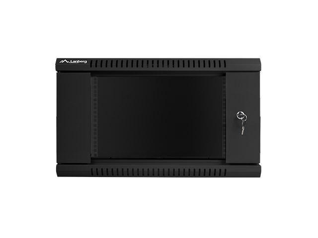 Комуникационен шкаф Lanberg rack cabinet 19” wall-mount 6U / 600x450 for self-assembly (flat pack), black