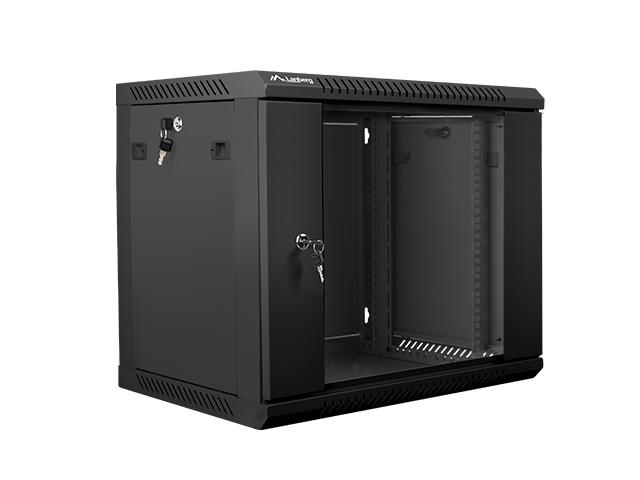 Комуникационен шкаф Lanberg rack cabinet 19” wall-mount 9U / 600x450 for self-assembly (flat pack), black