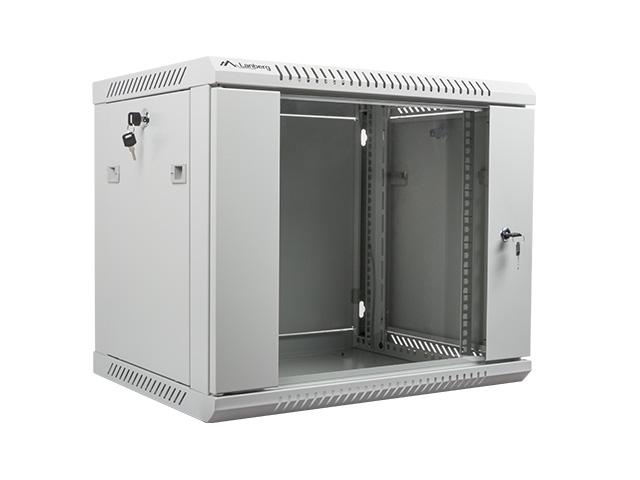 Комуникационен шкаф Lanberg rack cabinet 19” wall-mount 9U / 600x450 for self-assembly (flat pack), grey