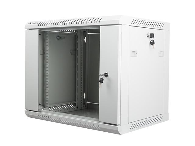 Комуникационен шкаф Lanberg rack cabinet 19” wall-mount 9U / 600x450 for self-assembly (flat pack), grey