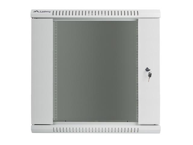 Комуникационен шкаф Lanberg rack cabinet 19” wall-mount 12U / 600x450 for self-assembly (flat pack), grey