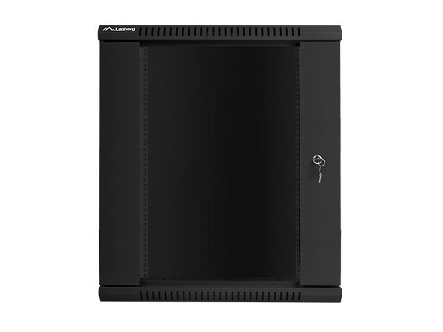 Комуникационен шкаф Lanberg rack cabinet 19” wall-mount 15U / 600x450 for self-assembly (flat pack), black