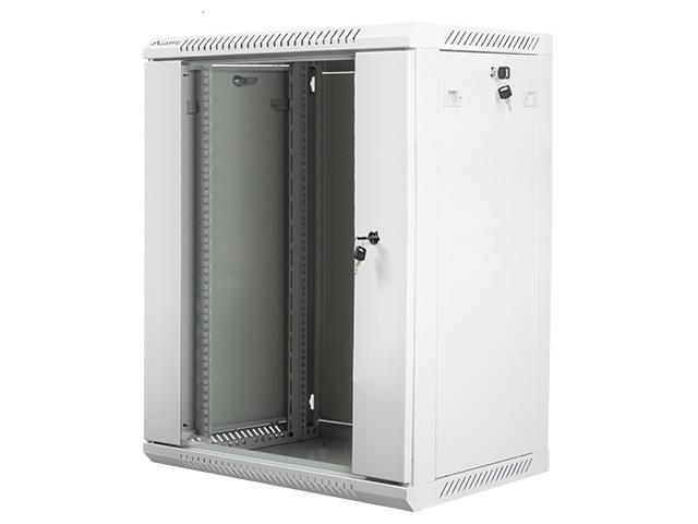 Комуникационен шкаф Lanberg rack cabinet 19” wall-mount 15U / 600x450 for self-assembly (flat pack), grey