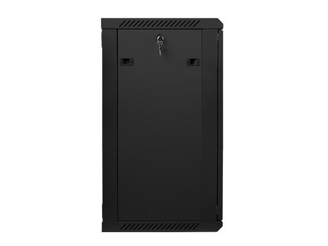 Комуникационен шкаф Lanberg rack cabinet 19” wall-mount 18U / 600x450 for self-assembly (flat pack), black
