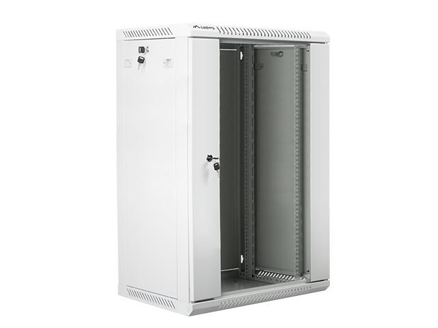 Комуникационен шкаф Lanberg rack cabinet 19” wall-mount 18U / 600x450 for self-assembly (flat pack), grey