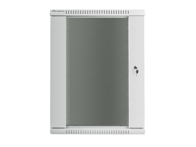 Комуникационен шкаф Lanberg rack cabinet 19” wall-mount 18U / 600x450 for self-assembly (flat pack), grey