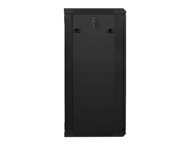 Комуникационен шкаф Lanberg rack cabinet 19” wall-mount 22U / 600x450 for self-assembly (flat pack), black