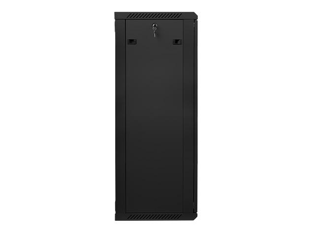 Комуникационен шкаф Lanberg rack cabinet 19” wall-mount 27U / 600x450 for self-assembly (flat pack), black
