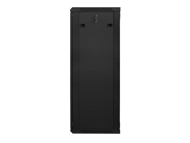 Комуникационен шкаф Lanberg rack cabinet 19” wall-mount 27U / 600x450 for self-assembly (flat pack), black